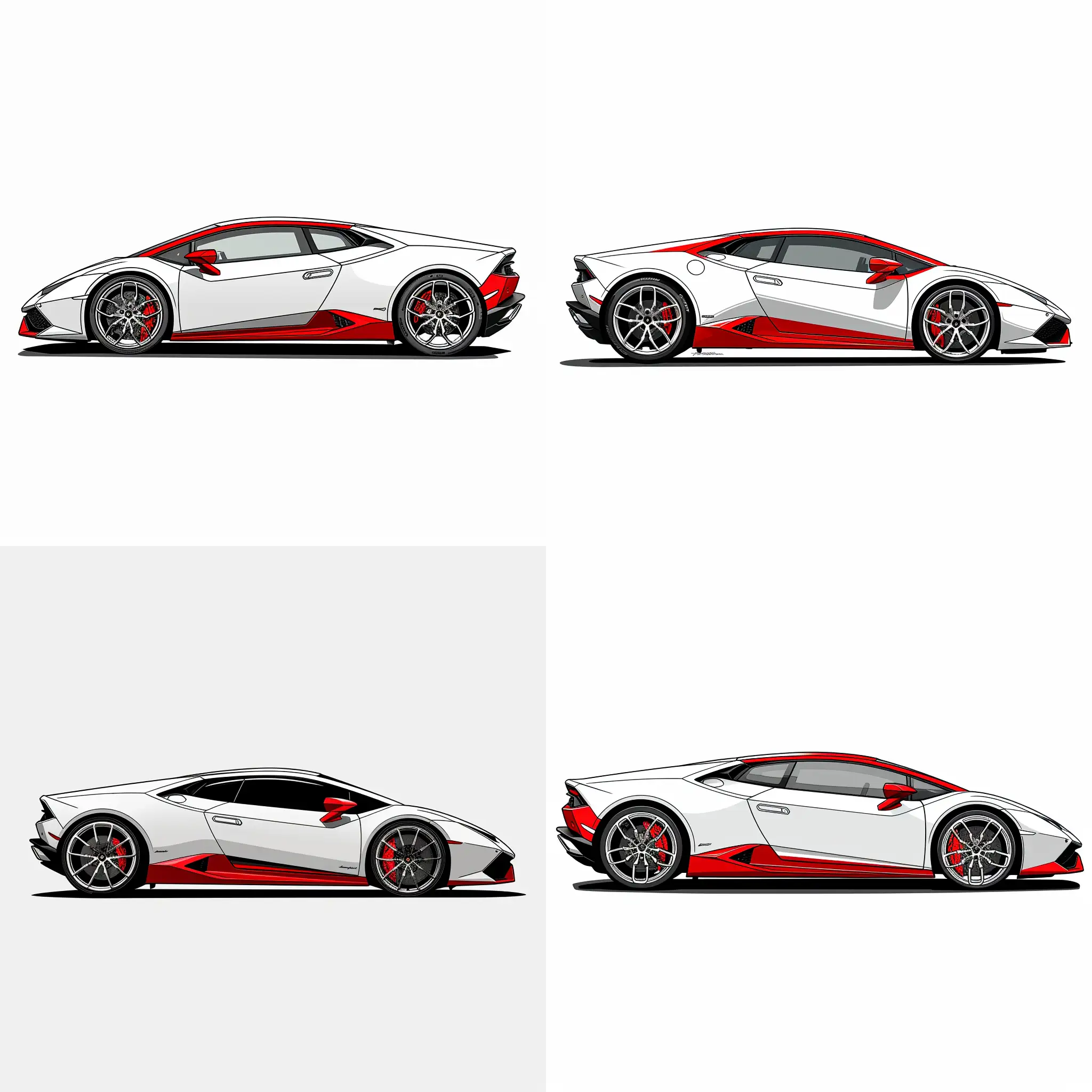Sleek-White-Red-Lamborghini-Huracan-in-Minimalist-2D-Side-View-Illustration