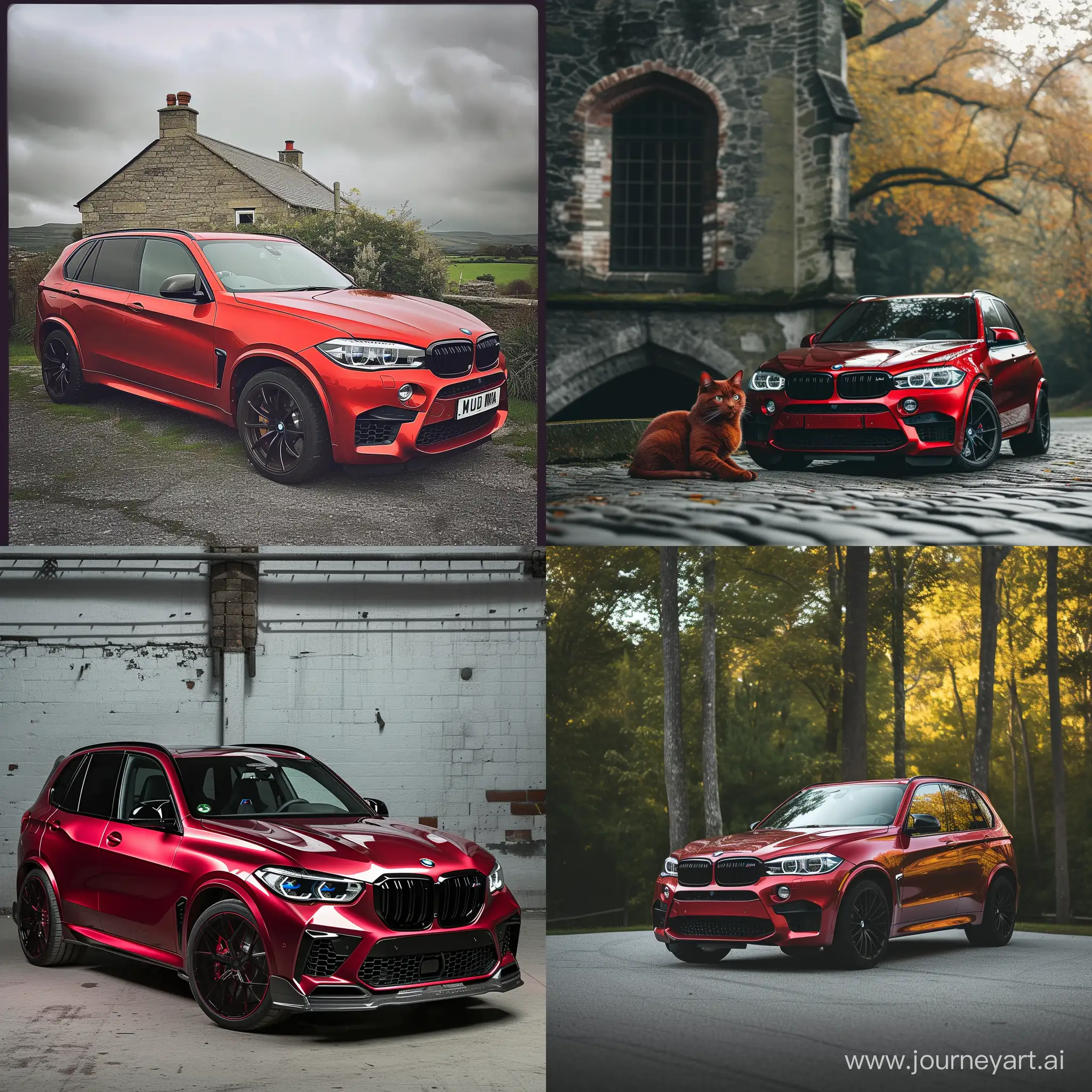 Striking-Red-Cat-in-Stone-Island-and-BMW-X5M