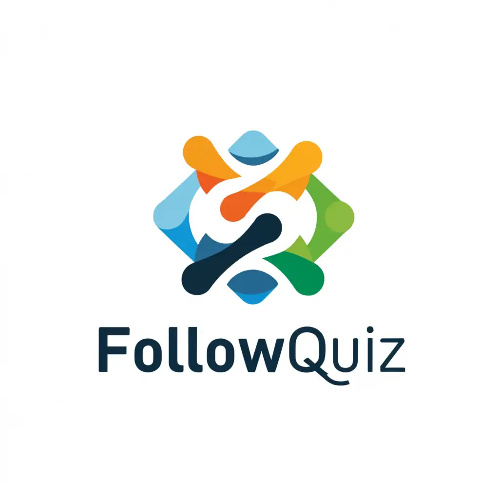 a logo design,with the text "FOLLOWQUIZ", main symbol:connecting puzzles, questions , quiz,complex,be used in Education industry,clear background