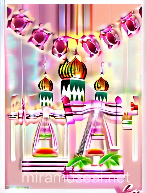 Ramadan Kareem Celebration with Traditional Lanterns