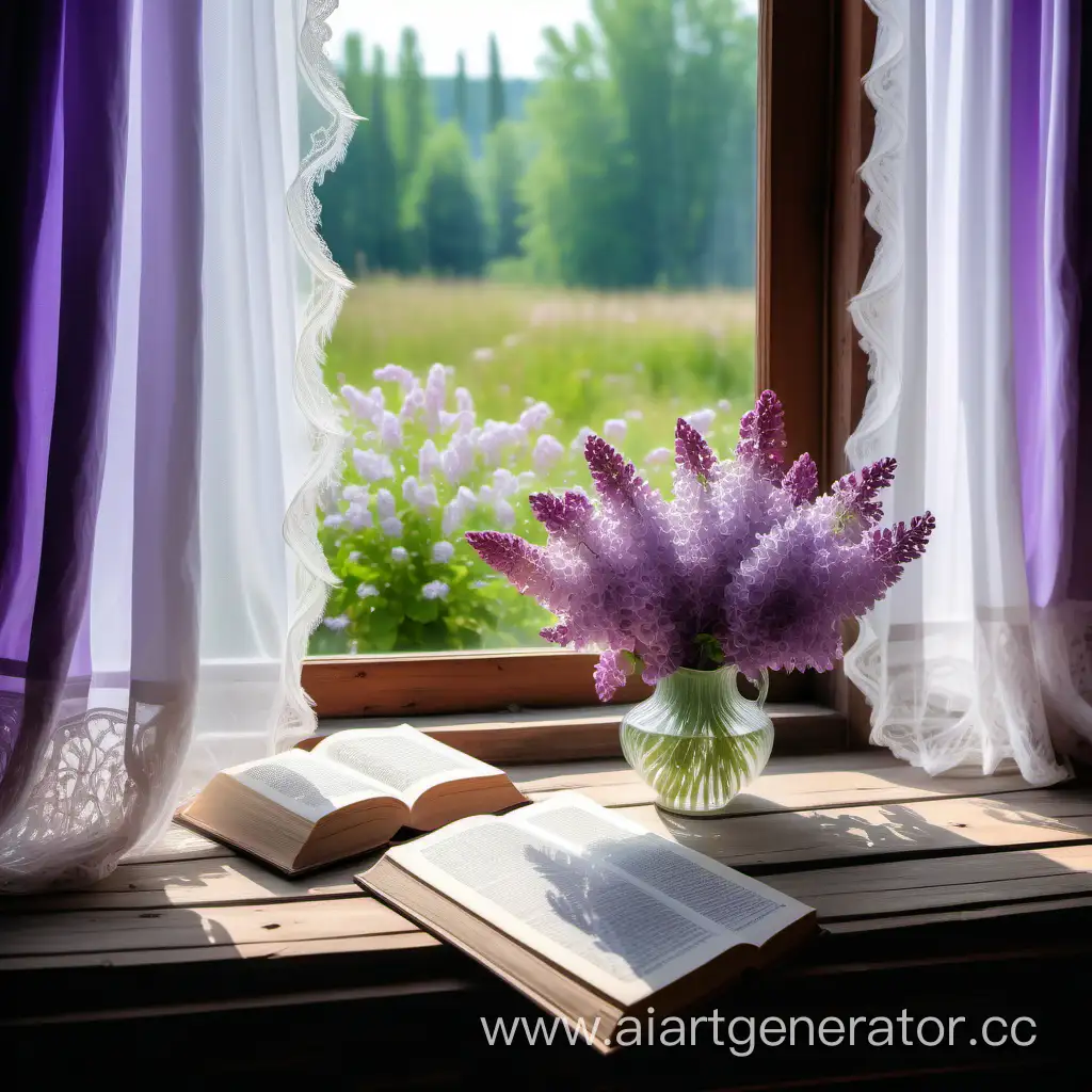 Rural-Morning-Serenity-Rustic-Charm-with-Blooming-Lilac-and-Vintage-Decor