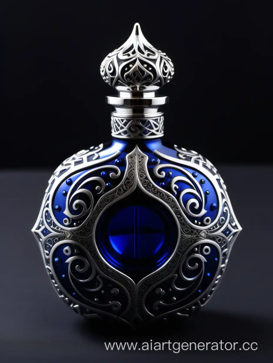 Elaborate-Dark-Blue-Elixir-of-Life-Potion-Bottle-with-Zamac-Perfume-Cap