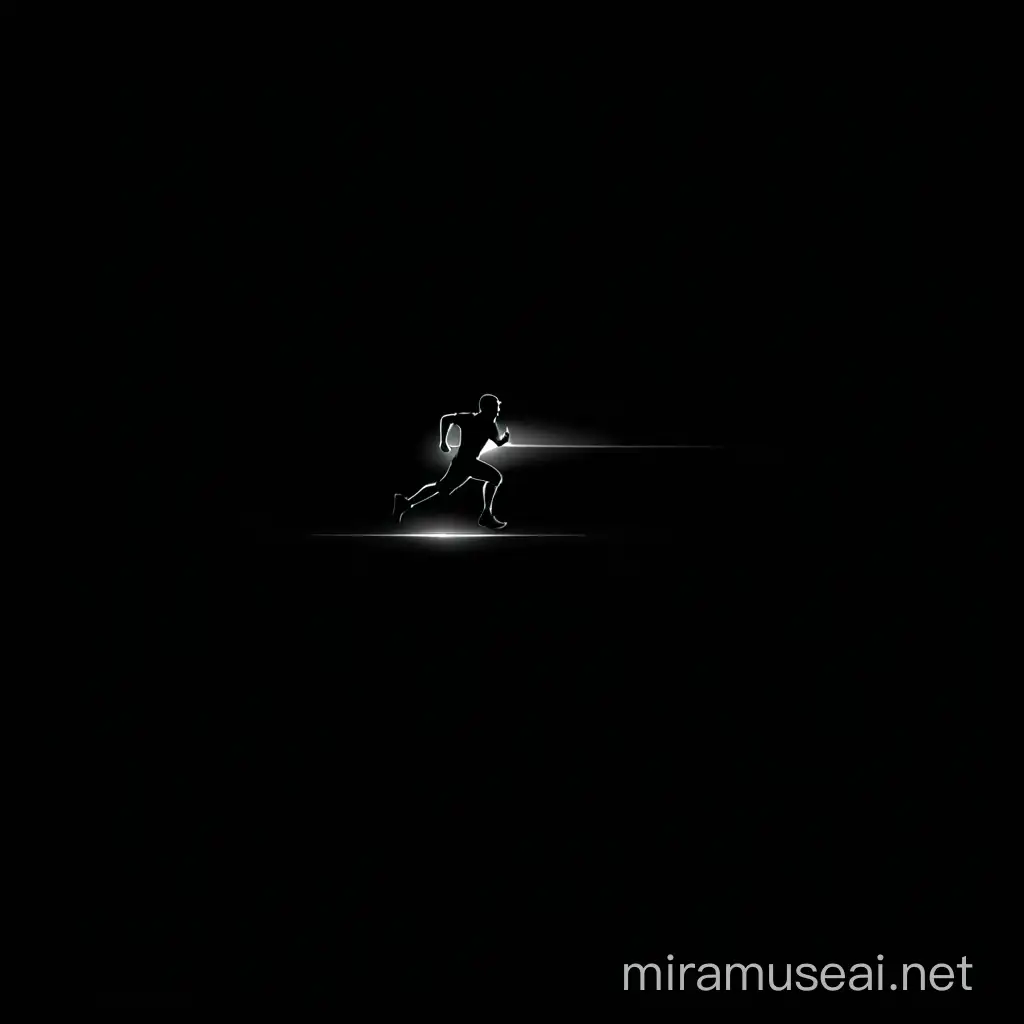the silhouette of a sporty running man drawn in smooth lines