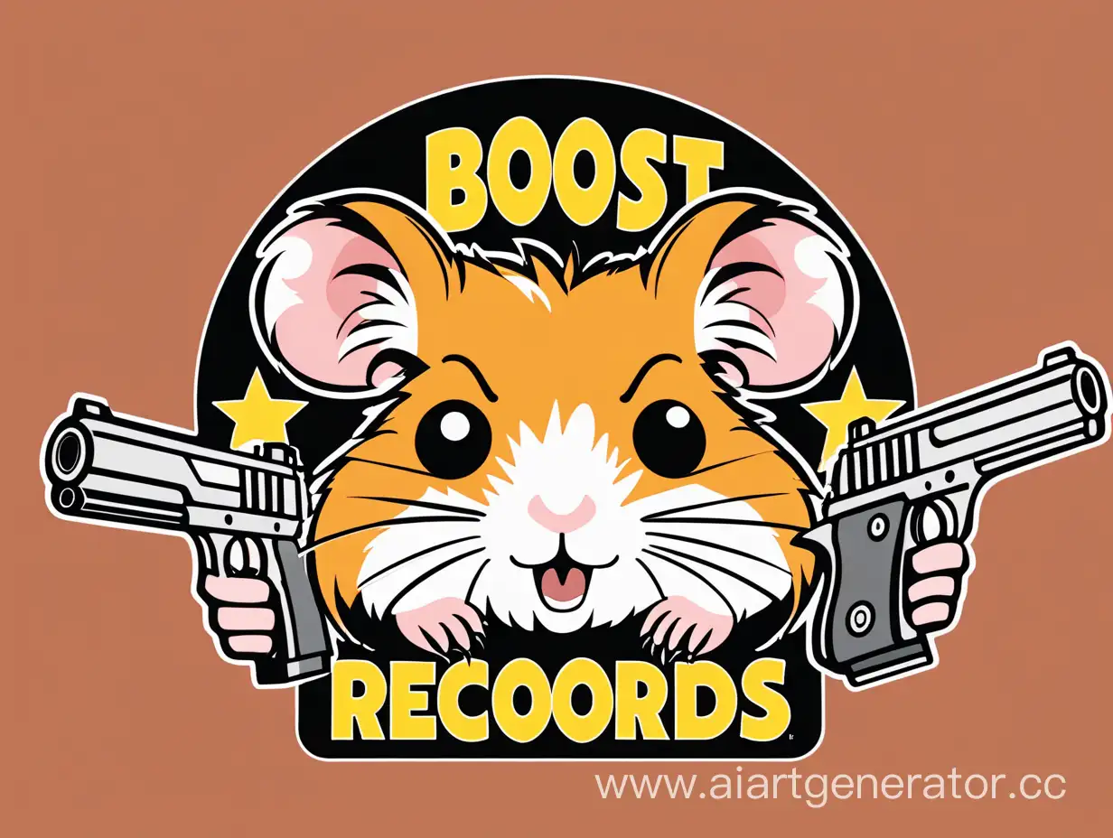 Boost-Records-Logo-Surrounded-by-Armed-Hamsters