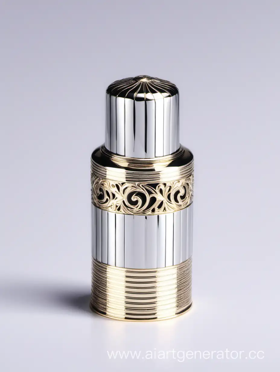 Zamac Perfume decorative ornamental long cap, LINES metallizing finish