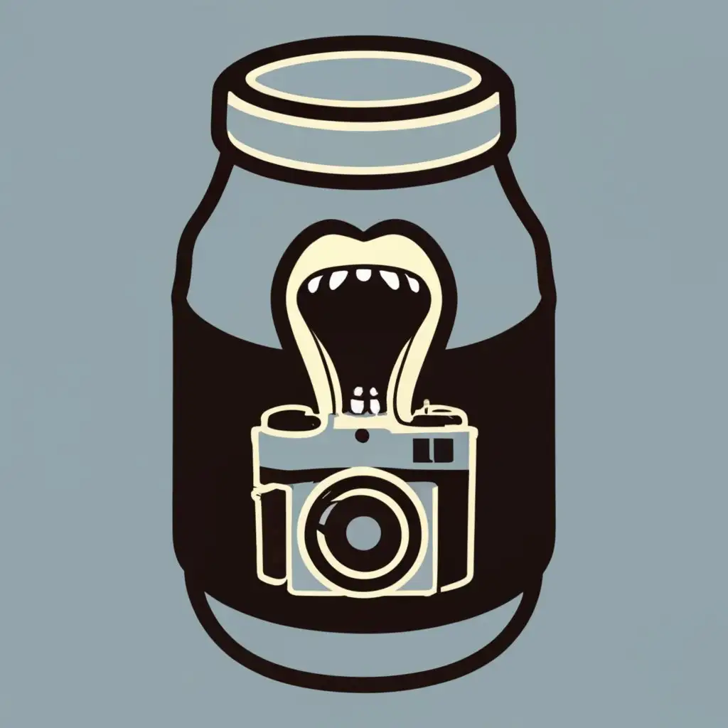 logo, scream and camera , with the text "Jar", typography