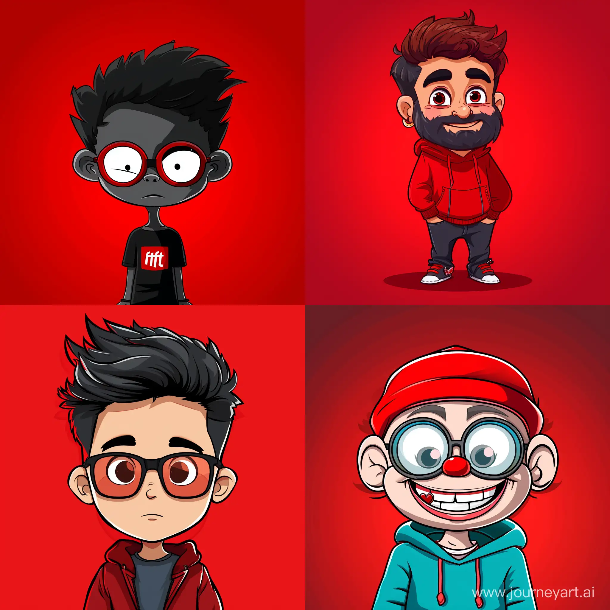 Reddit cartoon character red background