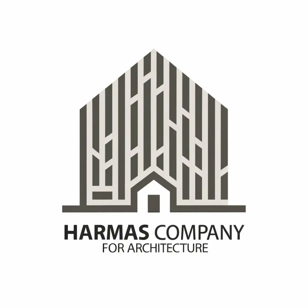 LOGO-Design-for-Harmas-Company-for-Architecture-Minimalist-Hm-Home-Shape-in-Grayscale-Typography