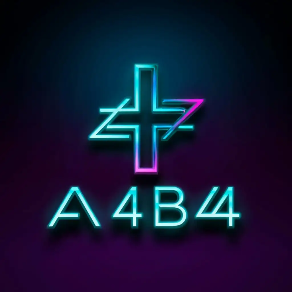 a logo design,with the text "A4B4", main symbol:an esports logo of a neon dark cross  with the text A4B4 under the logo,Moderate,clear background
