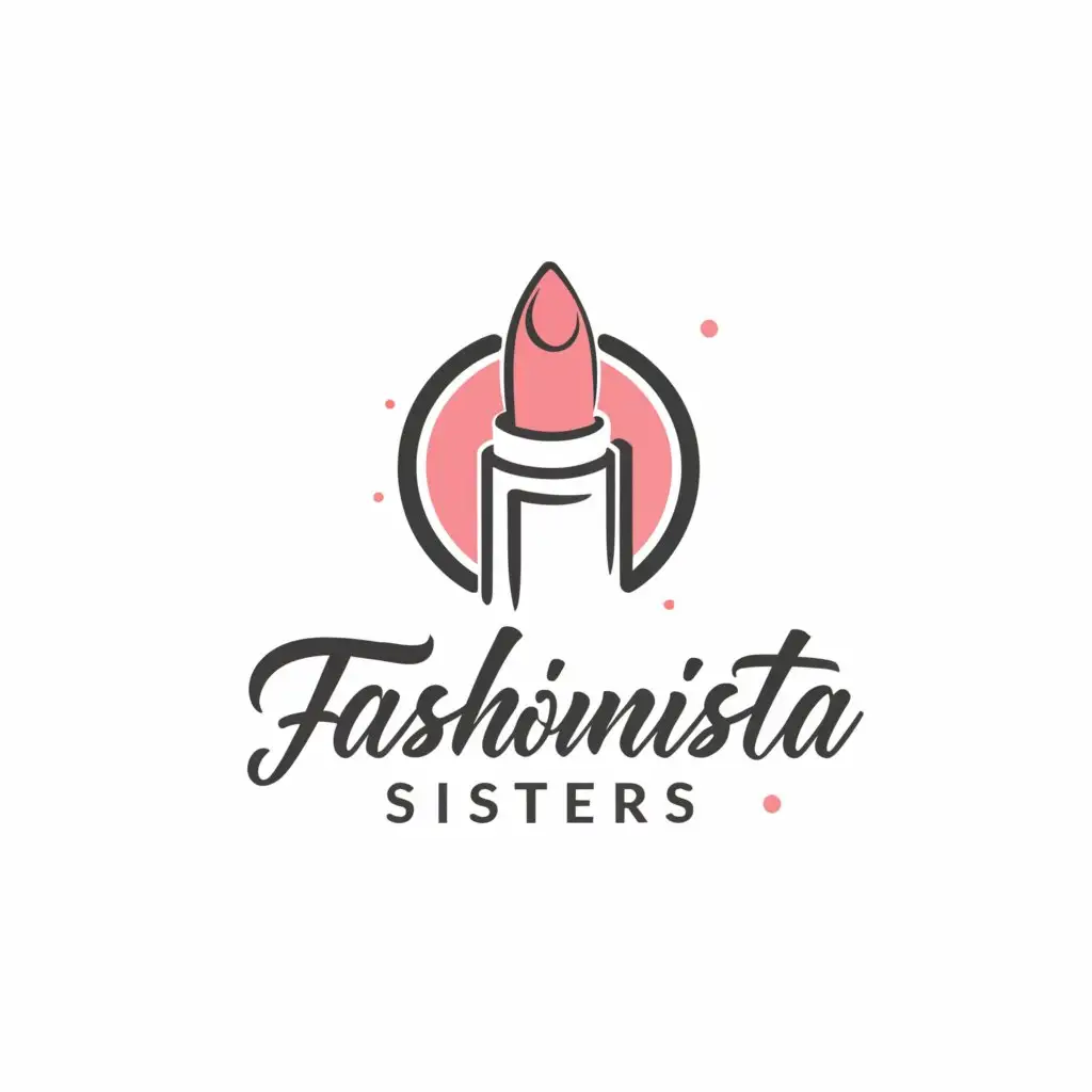 LOGO-Design-For-Fashionista-Sisters-Chic-and-Elegant-Typography-with-Beauty-Product-Icon-on-Clear-Background