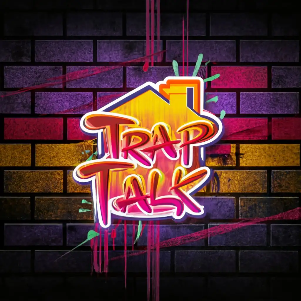LOGO-Design-For-Trap-Talk-Edgy-Trap-House-Symbol-with-Clear-Background