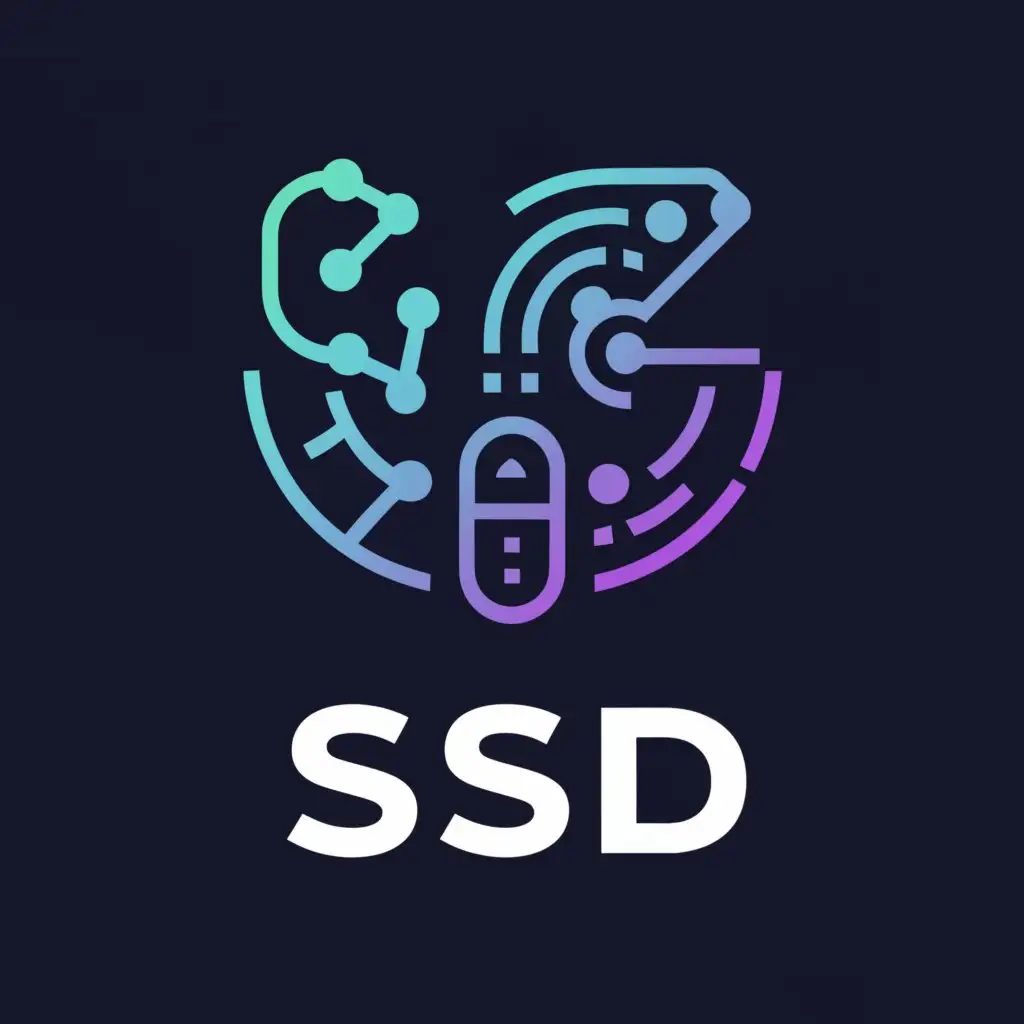 a logo design,with the text 'SSD', main symbol:AV & security,Moderate, clear background