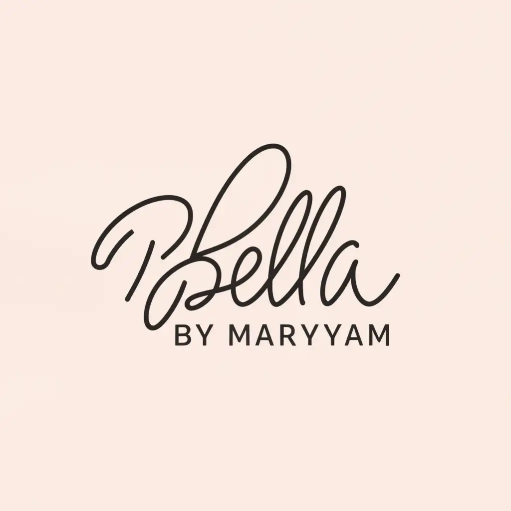a logo design,with the text "Bella by Maryam", main symbol:B and M,Moderate,clear background
