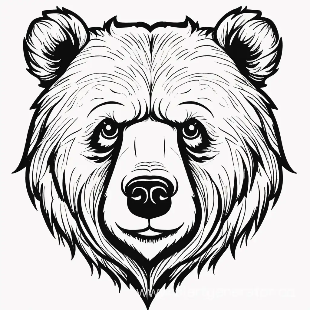 голова медведя, простой рисунок, клипарт, логотип