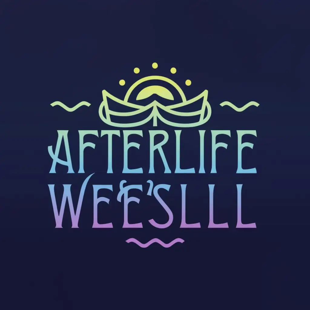 a logo design,with the text "Afterlife Vessel", main symbol:boat crossing river to afterlife, shining light,Moderate,clear background