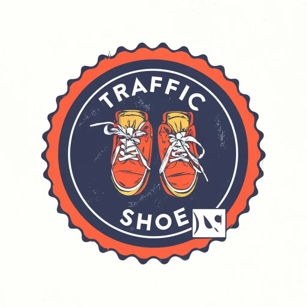 LOGO-Design-for-Traffic-Shoes-Circular-Emblem-with-Bold-Typography