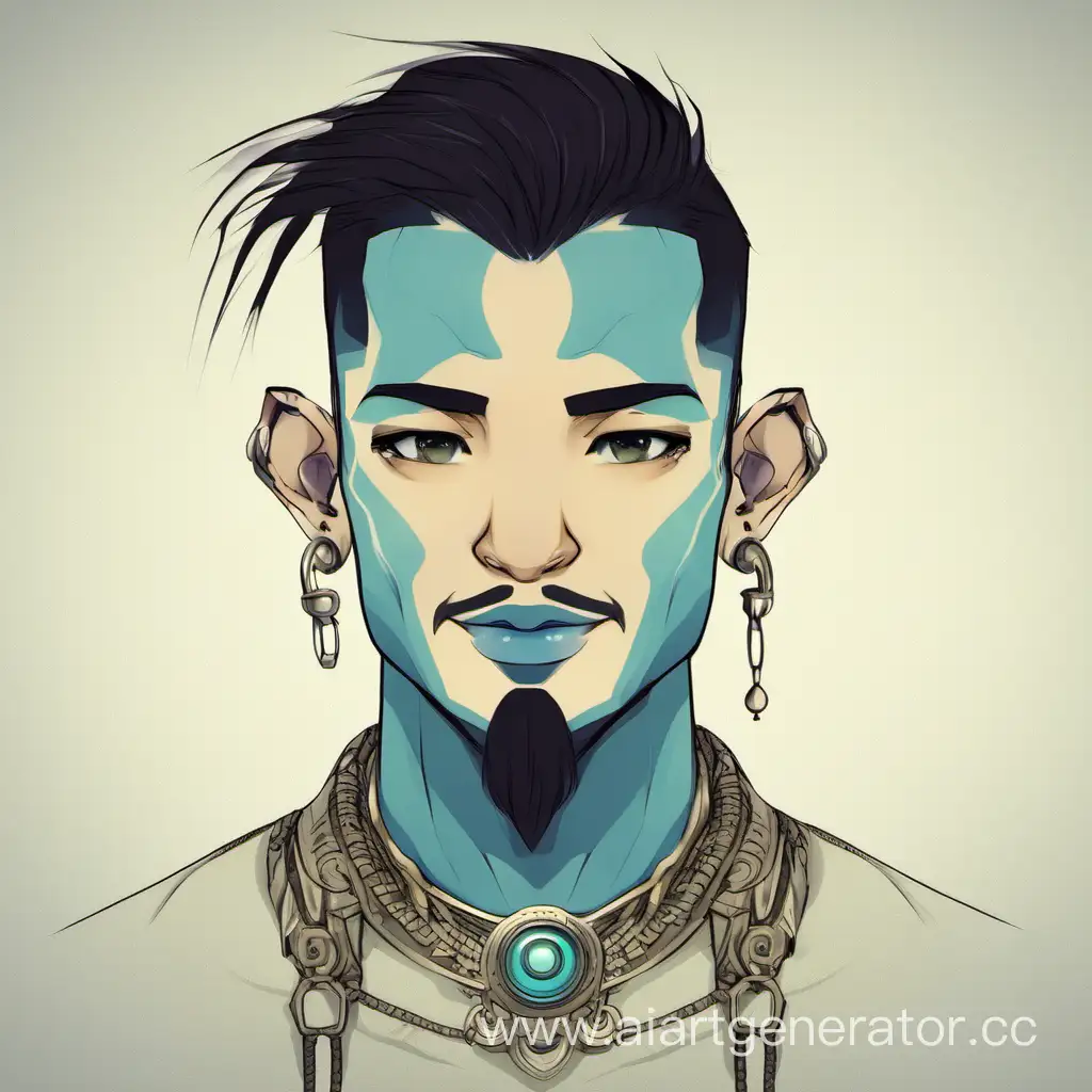 Stylish-Guy-with-Septum-Piercing-on-Social-Network-Avatar