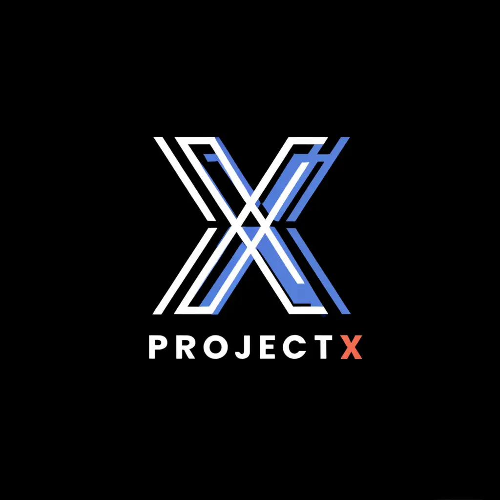 a logo design,with the text "Project X", main symbol:X,Moderate,be used in Technology industry,clear background