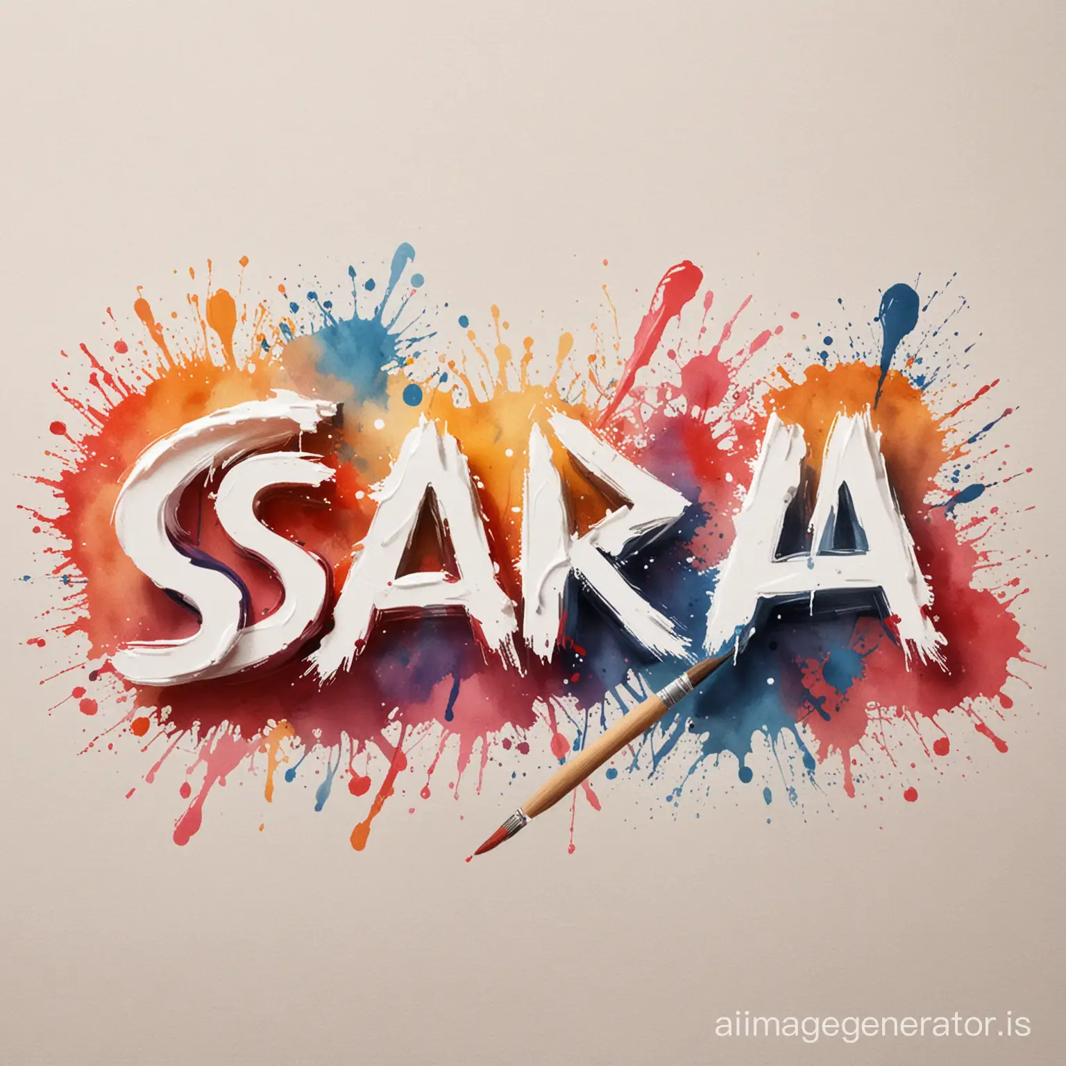 Creative Painting of Sara Logo with Brush and Color | AI Image Generator