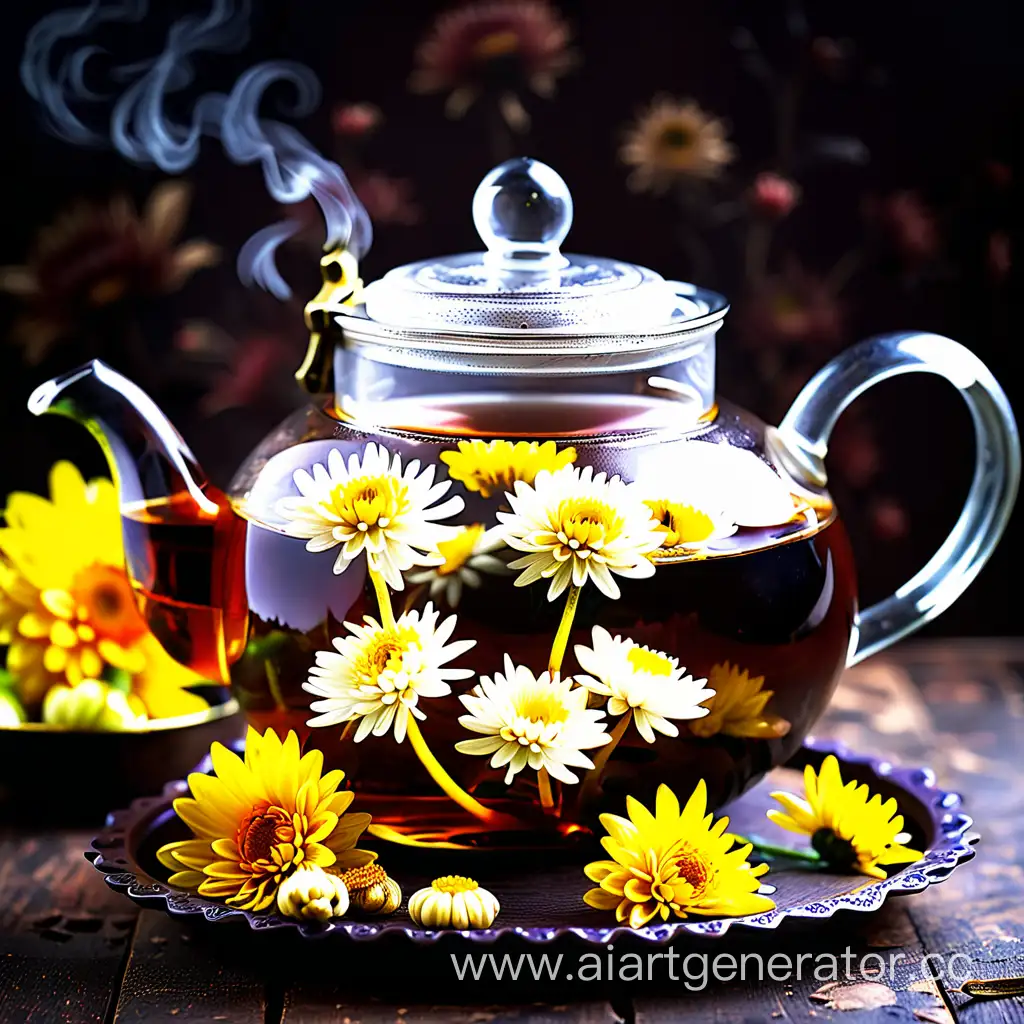 Traditional-Korean-Teapot-with-Kukhvachkha-Chrysanthemum-Tea