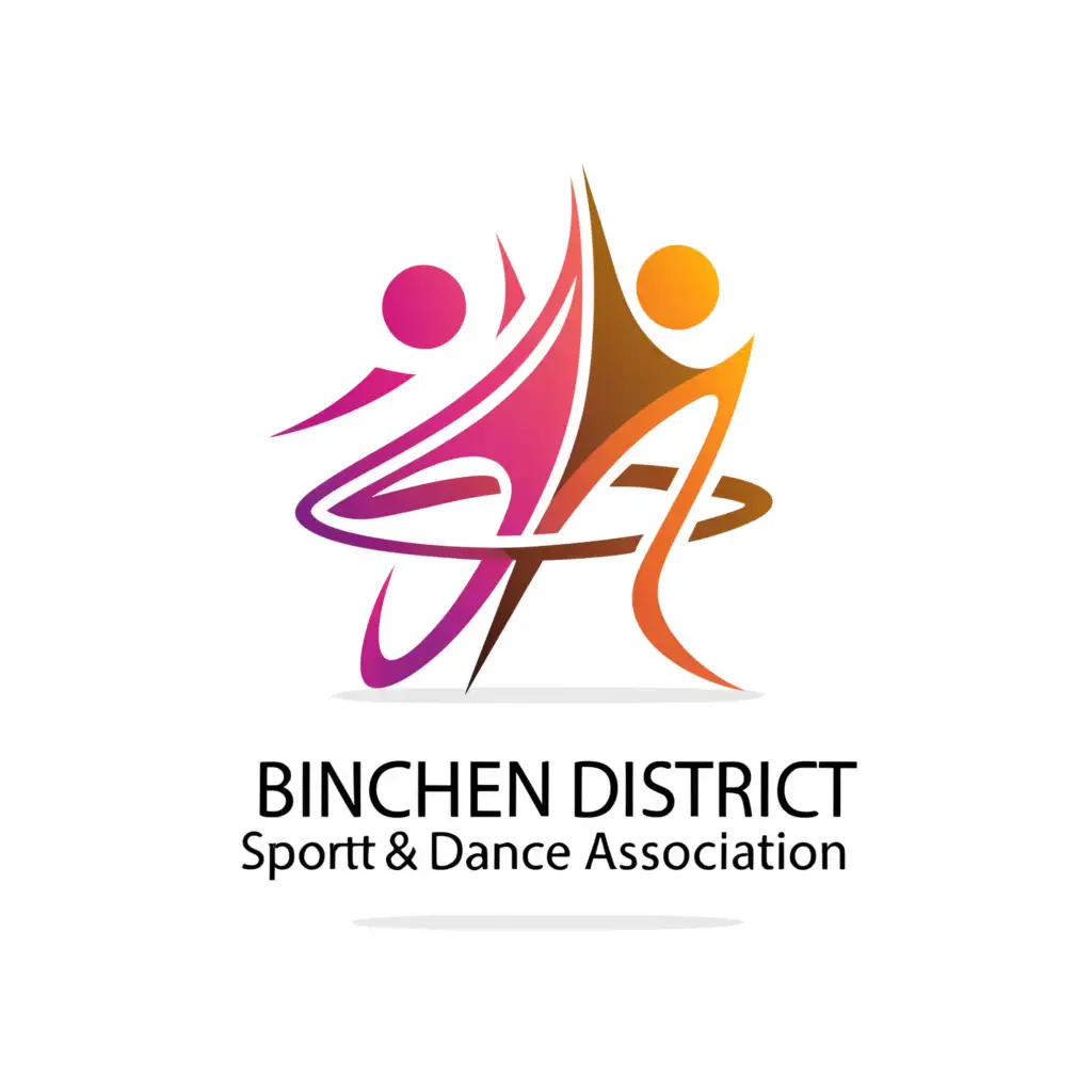 a logo design,with the text "Bincheng District Sports Dance Association", main symbol:Incorporate some sports elements into the logo, such as icons of sports equipment, outlines of athletes, outlines of dancers, lines depicting dance movements, etc., to emphasize the keyword "sports." The logo should also include the text "滨城区体育舞蹈协会" Create a sense of sophistication through ornate lines, patterns, or decorative art-style graphics.,Minimalistic,be used in Sports Fitness industry,clear background