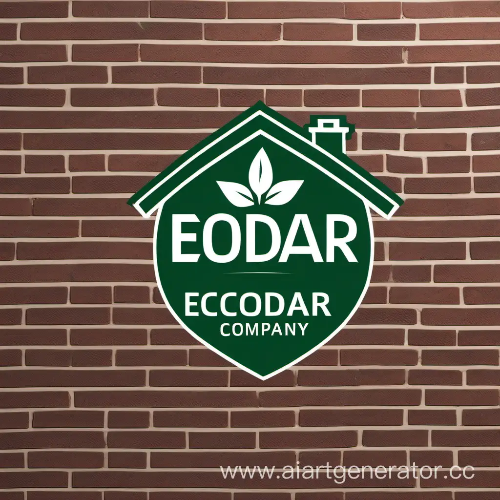 логотип компании экодар, дом  из   кирпича
 