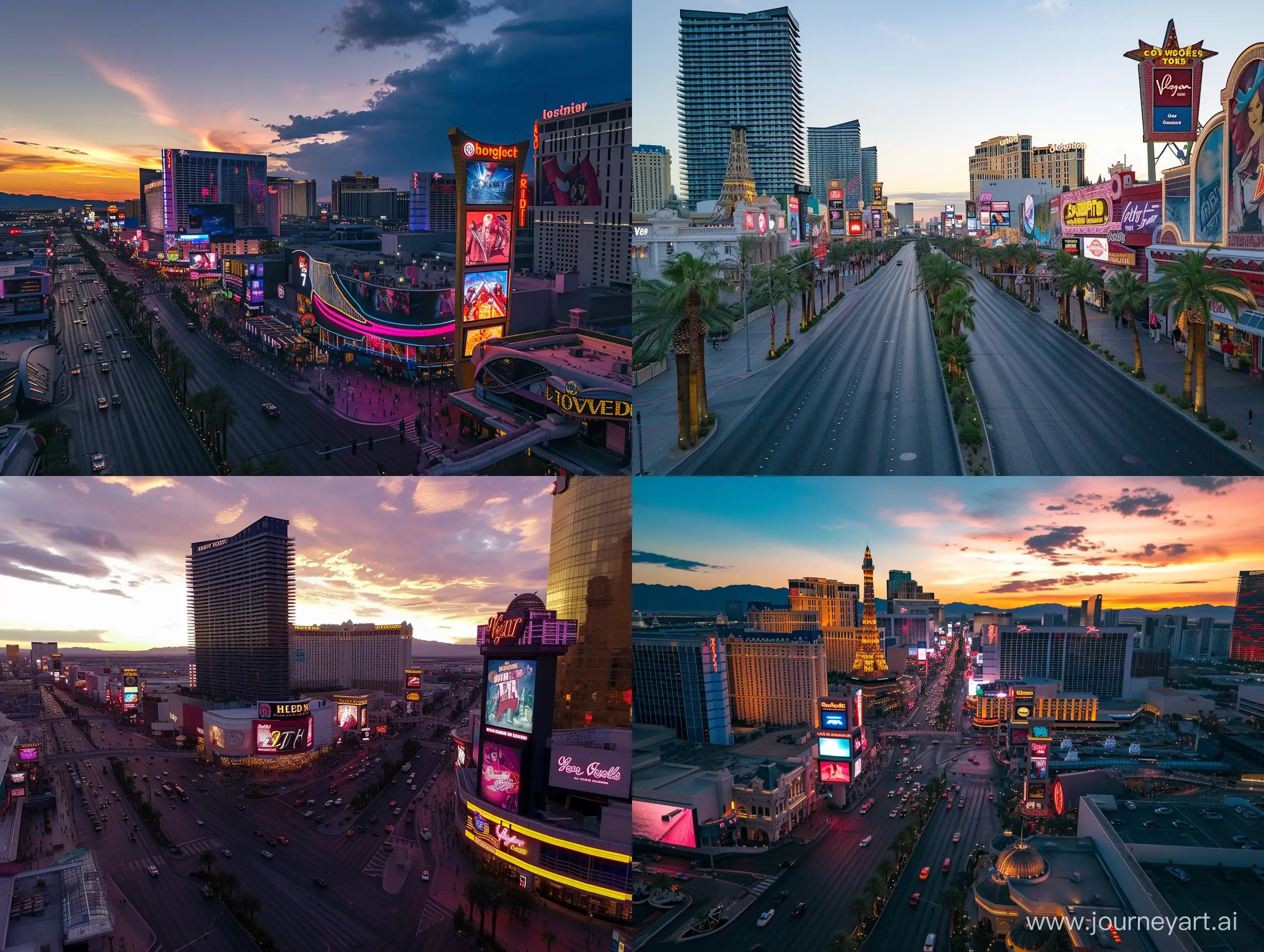 Aerial-View-of-Vibrant-Las-Vegas-Skyline-with-Billboards-and-Stores