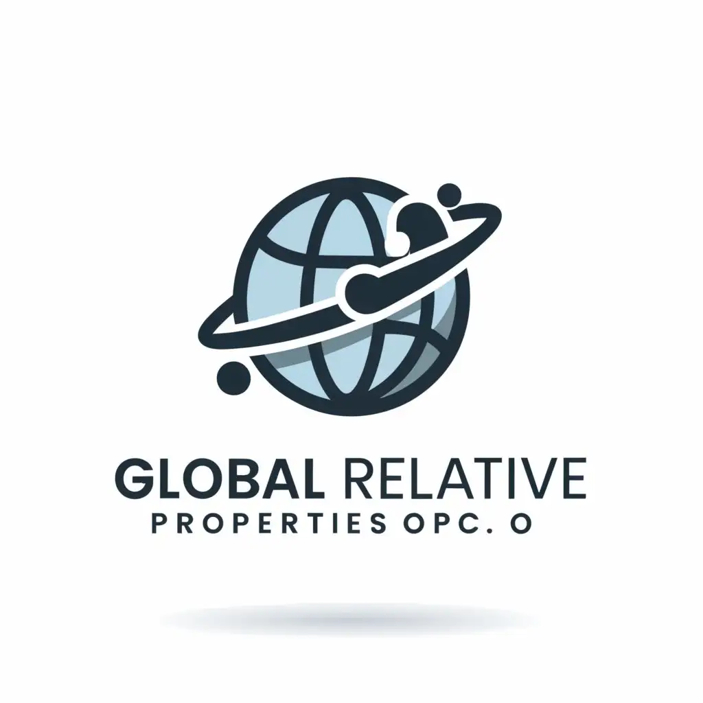 a logo design,with the text "GLOBAL REALTIVE PROPERTIES OPC", main symbol:GLOBAL RELATIVE,Minimalistic,be used in Real Estate industry,clear background