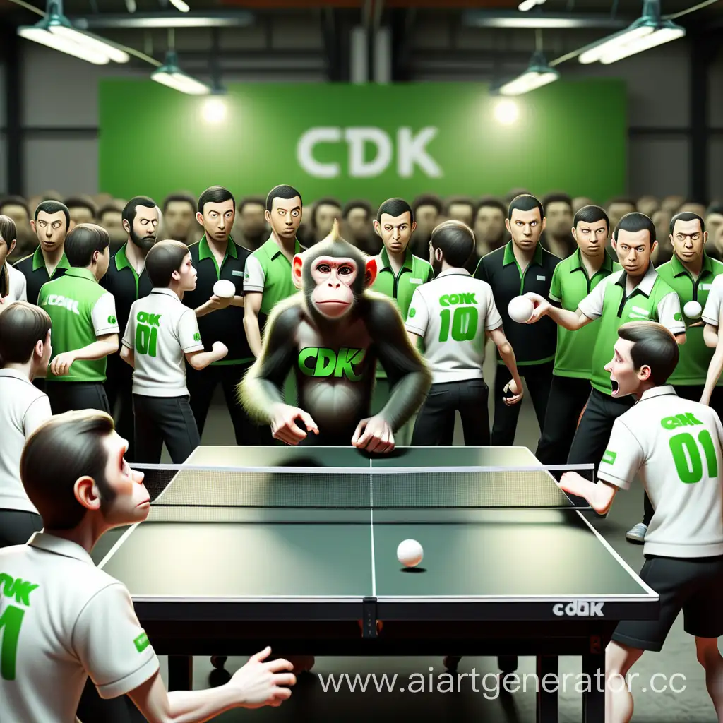 Dynamic-CDK-Monkey-Table-Tennis-Show-in-Stylish-Warehouse