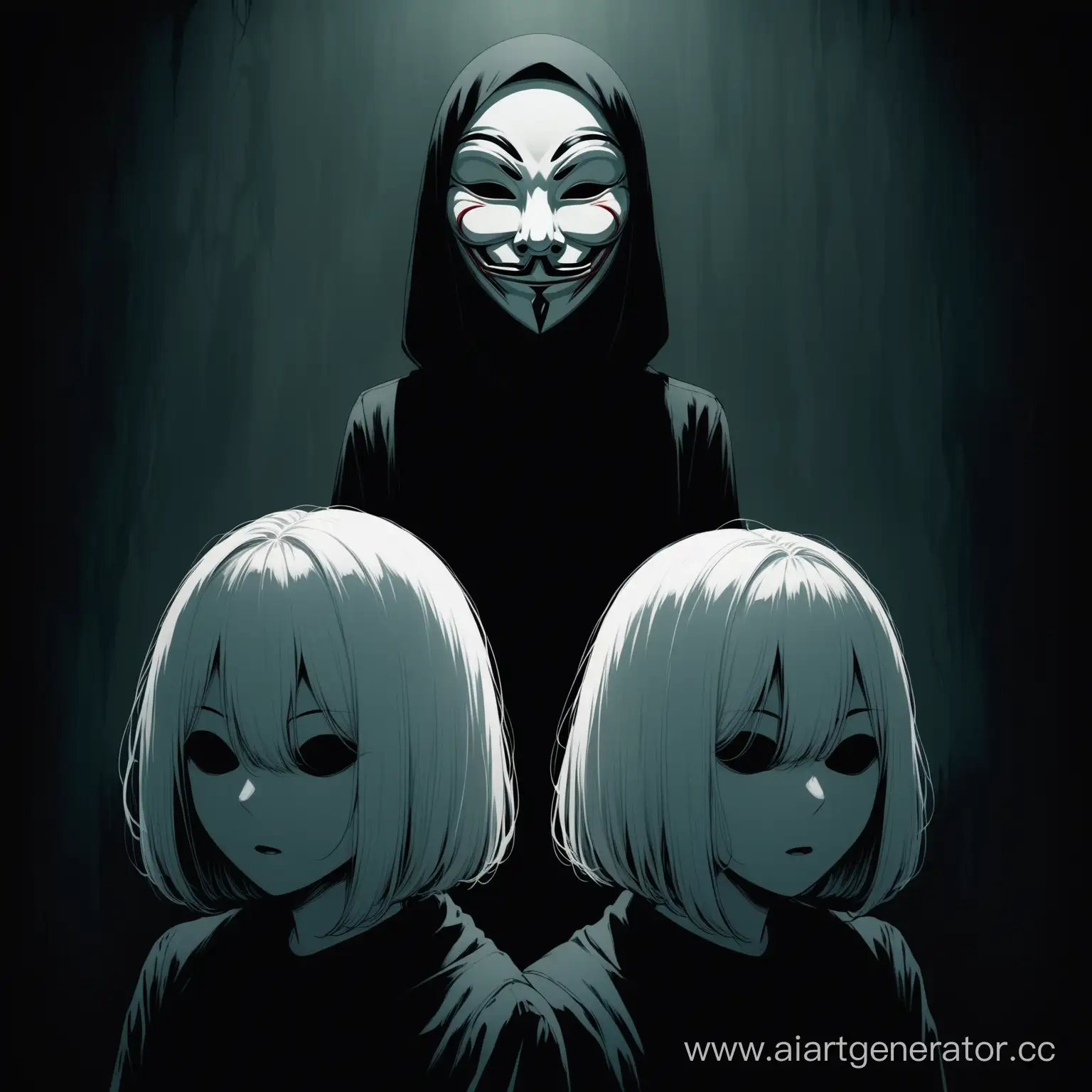 Creepy-Horror-Scene-Two-Girls-Confronted-by-Masked-Monster