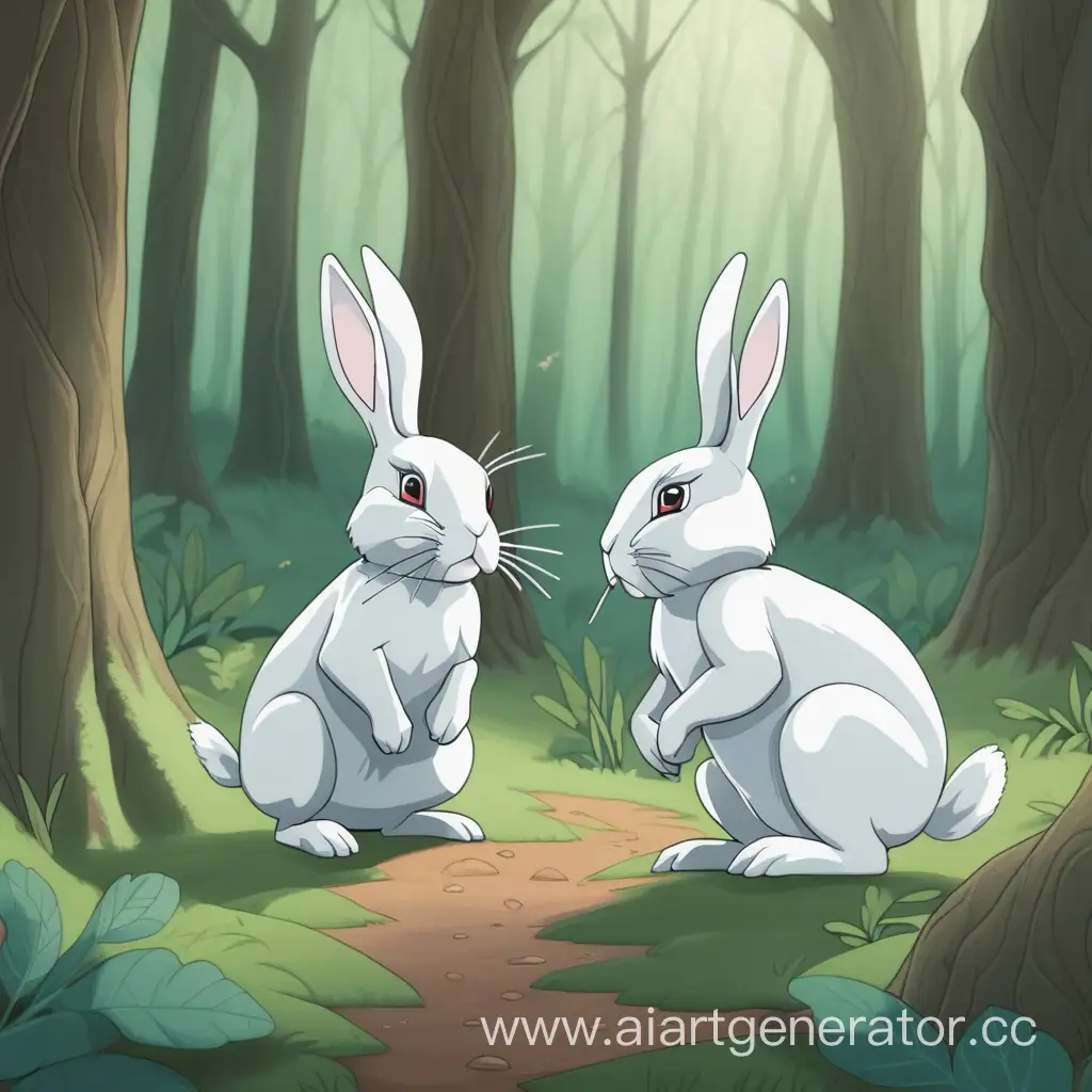 rabbits in the forest