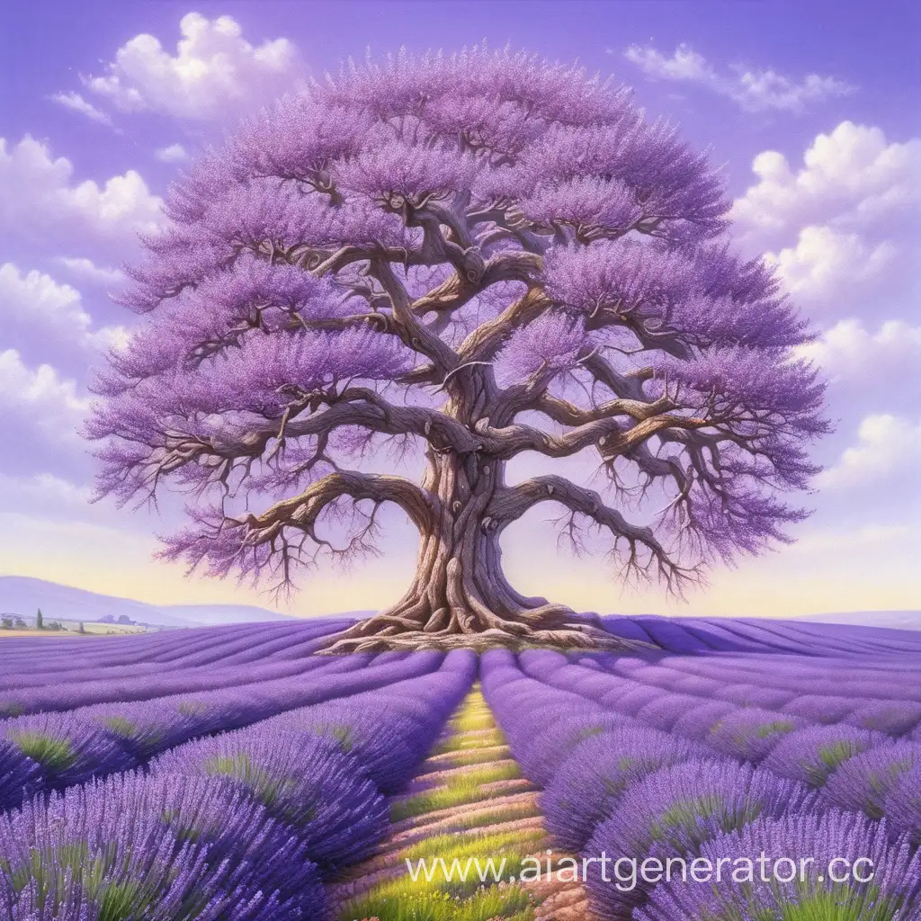 Majestic-Steel-Tree-Standing-Tall-in-Lavender-Meadow