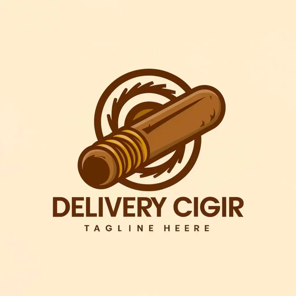LOGO-Design-For-Delivery-Cigar-Elegant-Cigar-Emblem-on-Clean-Background