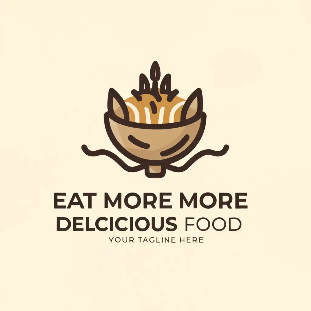 a logo design,with the text "Eat more delicious food", main symbol:rice,Moderate,be used in Religious industry,clear background