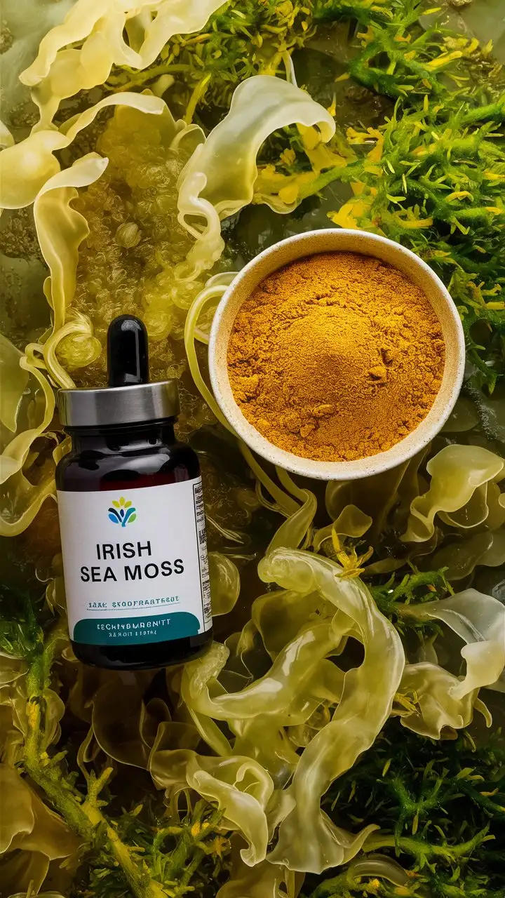 Irish Seamoss Natural Substance and Supplement Bottle