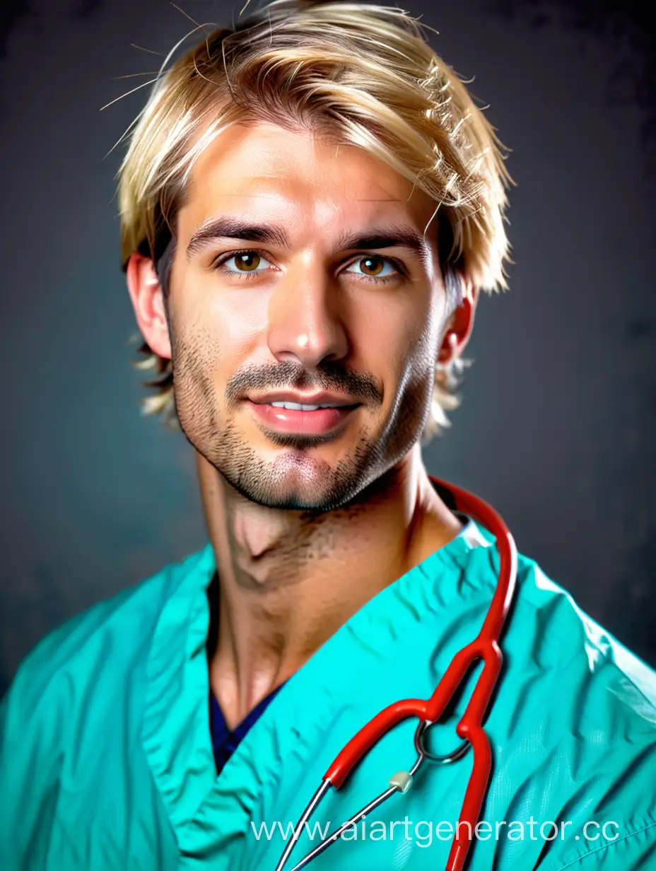 Blond-Stubbled-Male-Veterinarian-in-PassportStyle-Photo