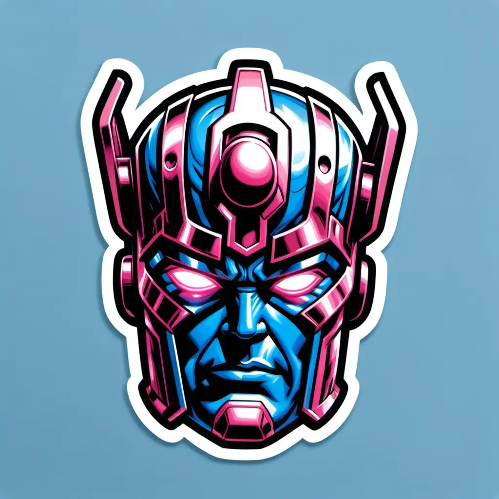 Marvel Blue Galactus Head Sticker Icon for Superhero Enthusiasts