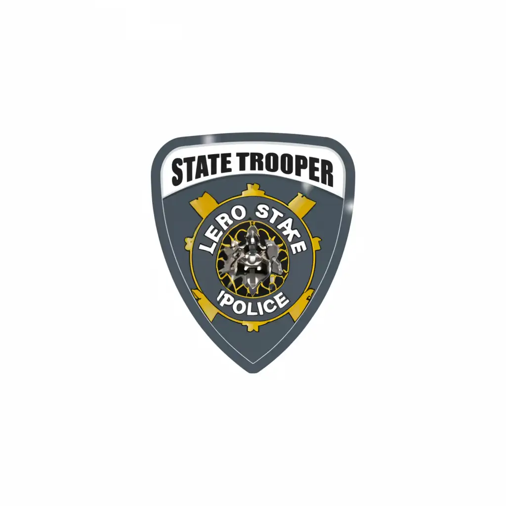 a logo design,with the text 'Neuro State Police, State Trooper', main symbol:Police Shield Badge,Moderate, be used in Legal industry, clear background