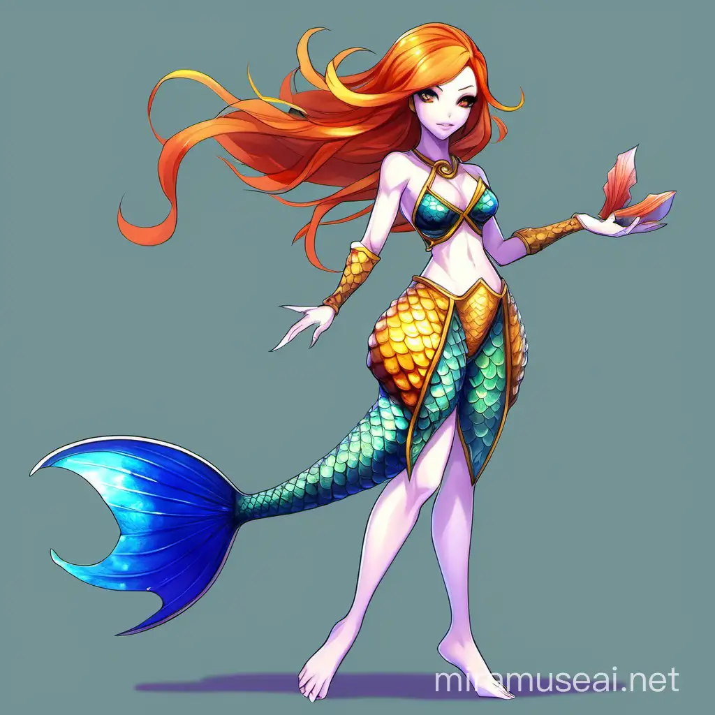 League of Legends Inspired Female Fish with Scales on Two Legs