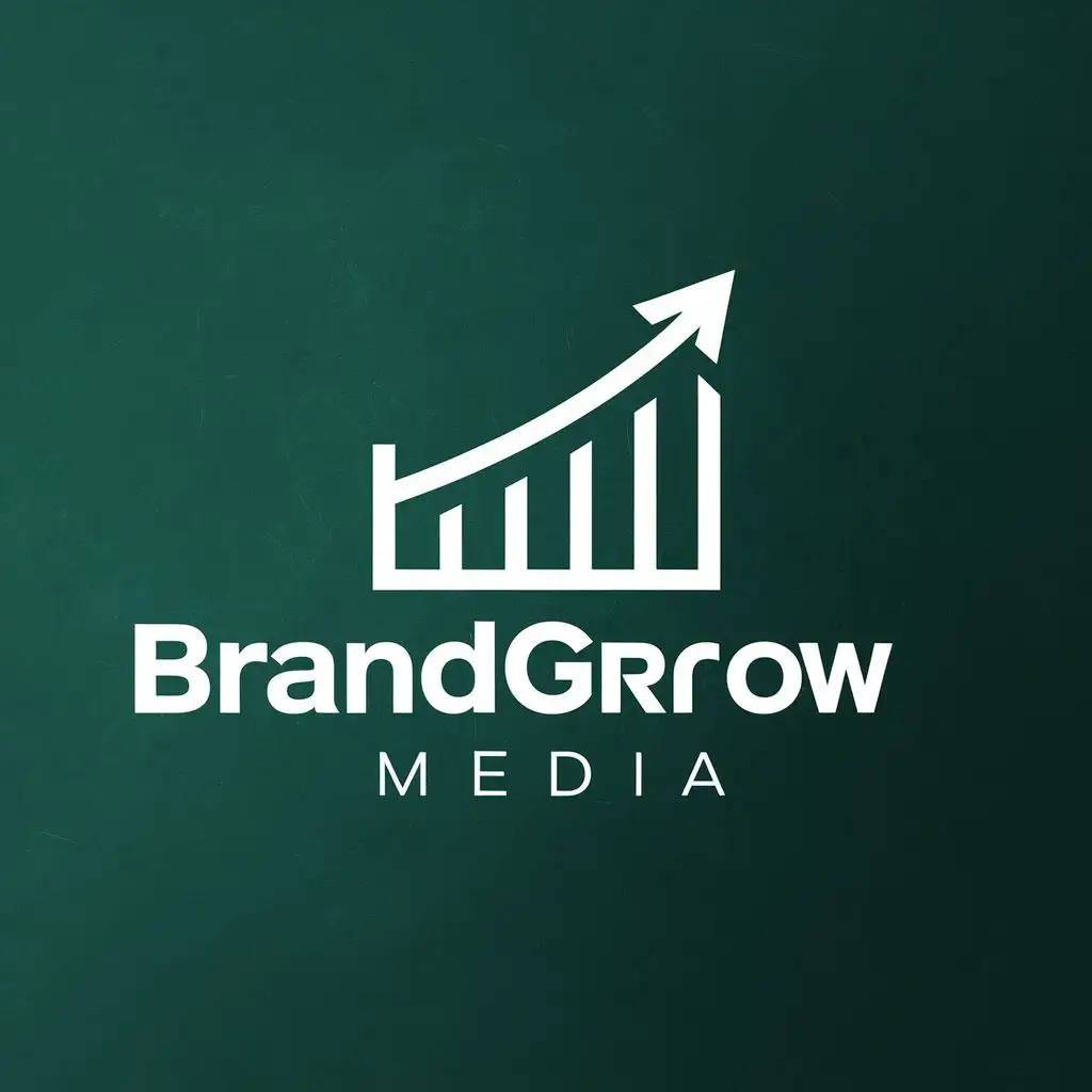 logo, Like a grow chart, with the text "Brandgrowmedia", typography, be used in Internet industry