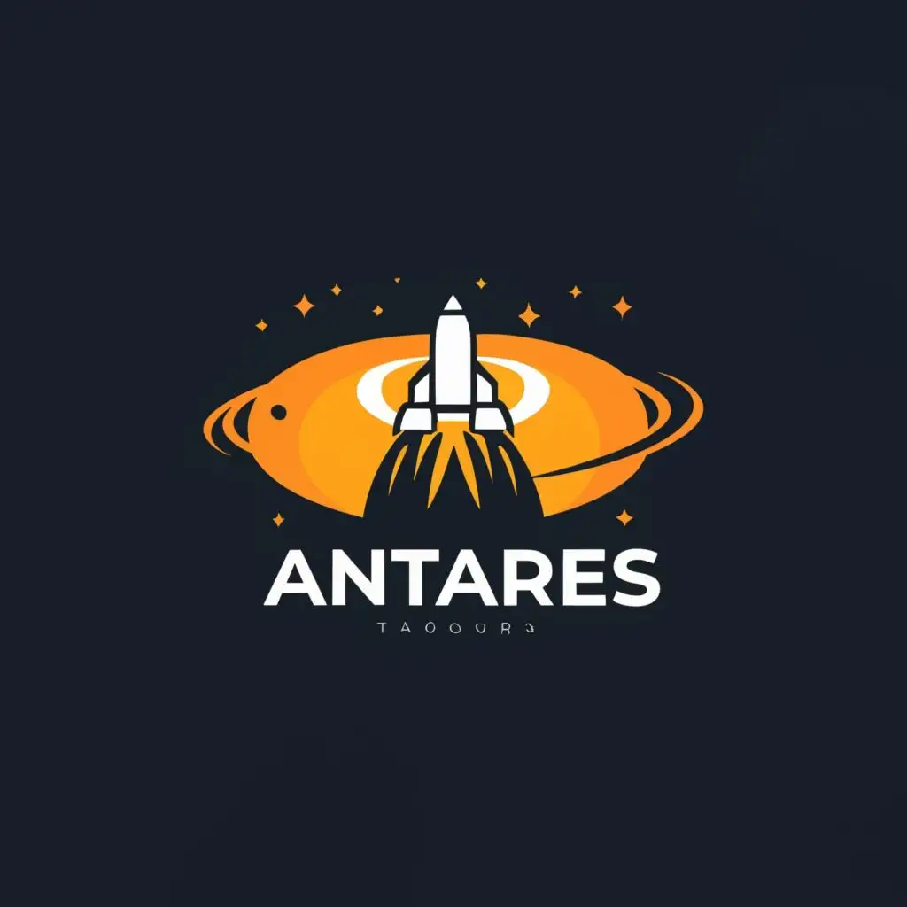 logo, rocket, planet, with the text "Antares", typography, be used in Technology industry