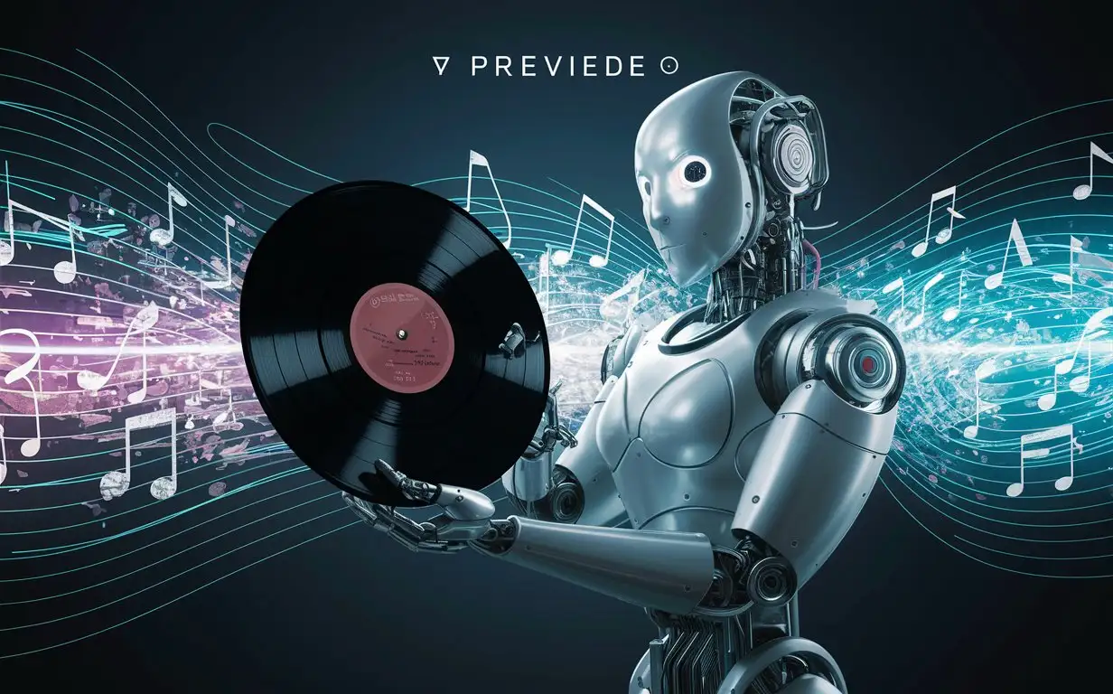 Robot-AI-with-Musical-Vinyl-Amidst-Notes-and-Sound-Waves-Background