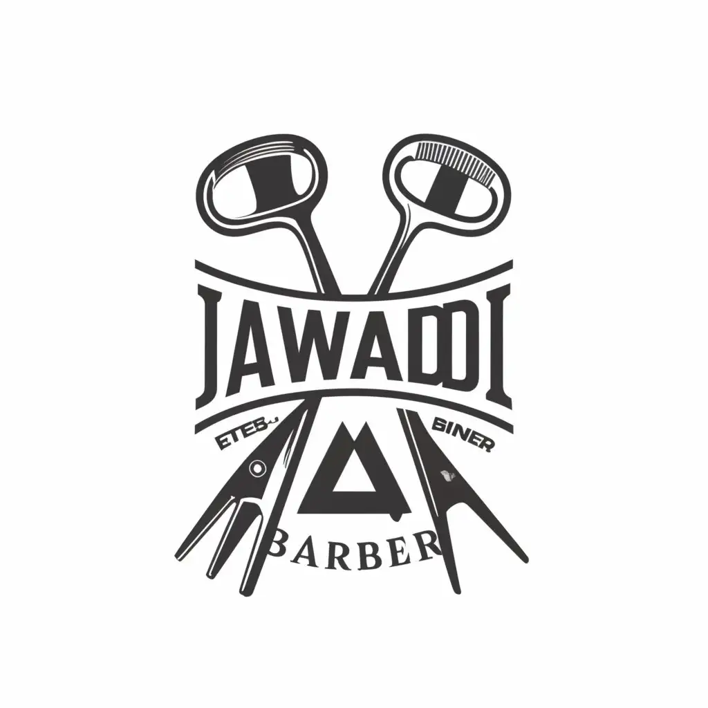a logo design,with the text "jawadi barber", main symbol:comb and scissors,Moderate,clear background