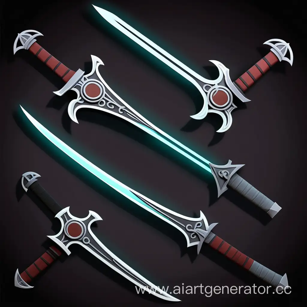 stilyzed si-fi swords props