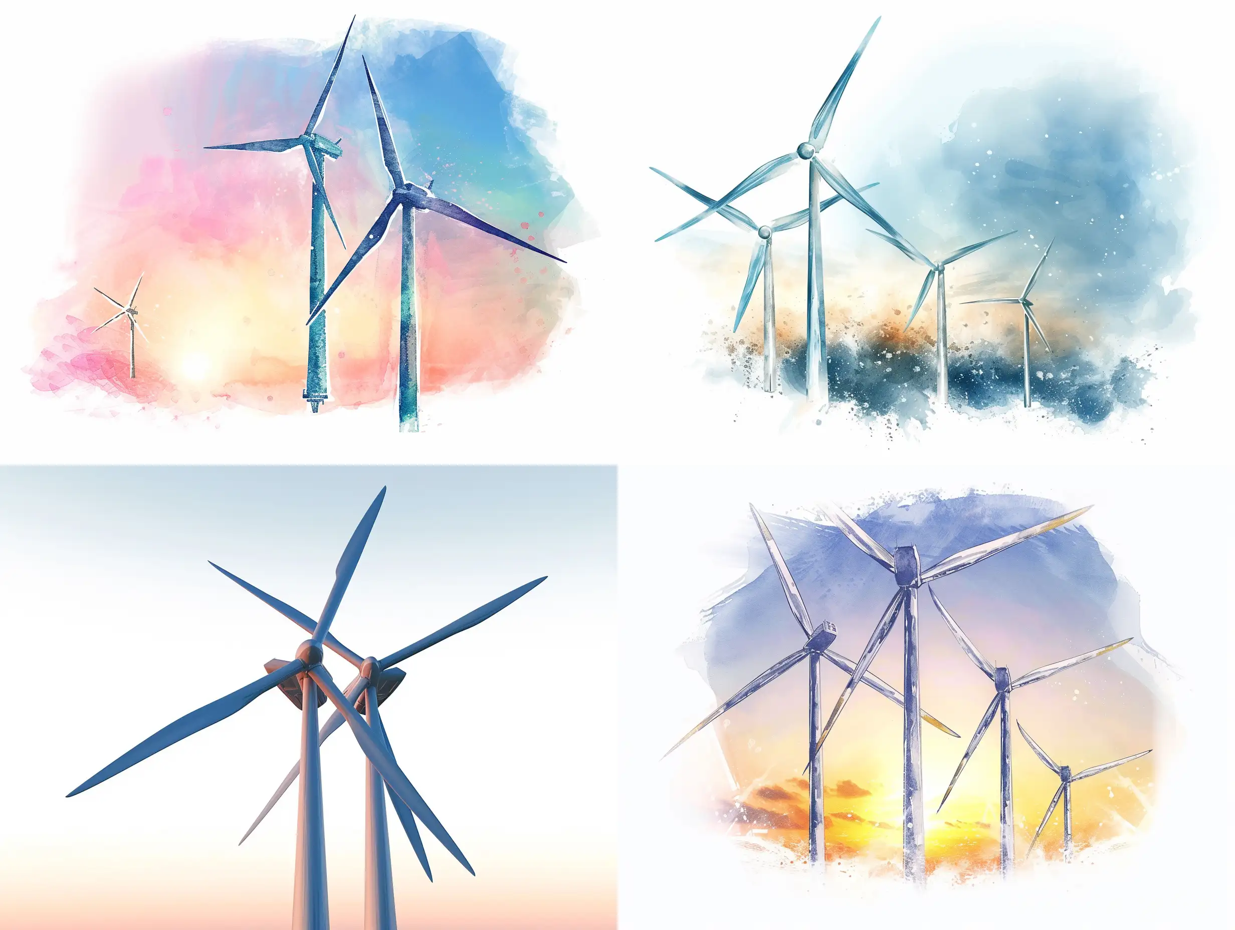 Elegant-Wind-Turbines-Silhouetted-Against-Dusk-Sky-Watercolor-Style-Art-by-Victo-Ngai