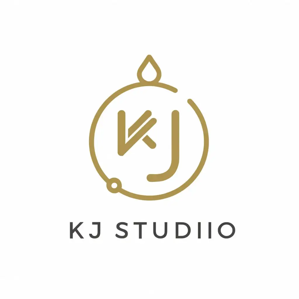 a logo design,with the text "KJ STUDIO", main symbol:JEWELLERY,Moderate,be used in Retail industry,clear background