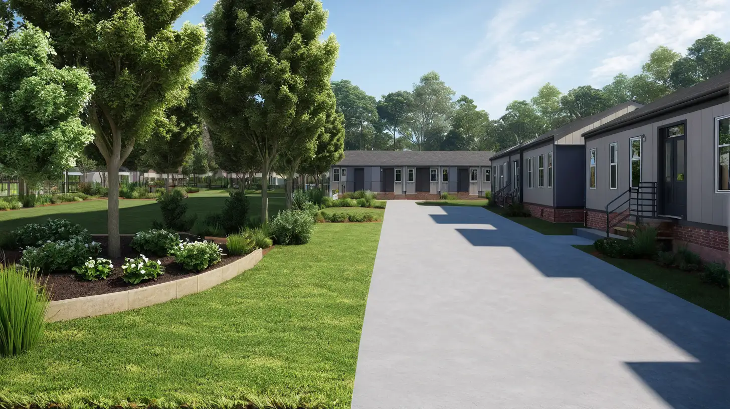 A photorealistic image of a housing unit for people with intellectual disabilities