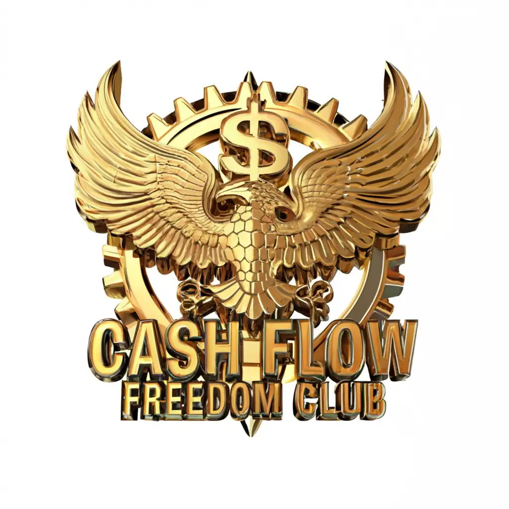 LOGO-Design-For-Cash-Flow-Freedom-Club-Empowering-Financial-Independence-with-Bold-Eagle-Wings-and-Dollar-Symbol
