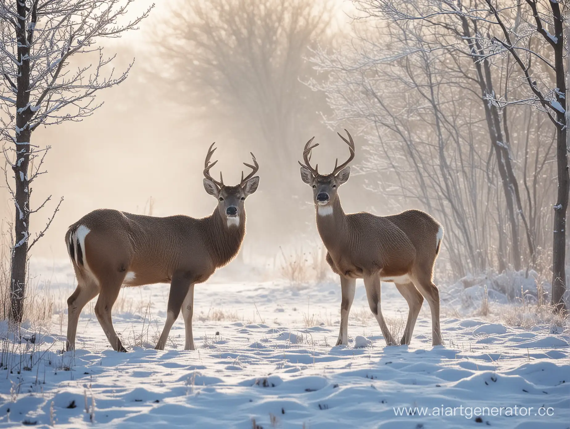 Animals-Surviving-Winter-A-Wildlife-Scene-in-Snowy-Forest
