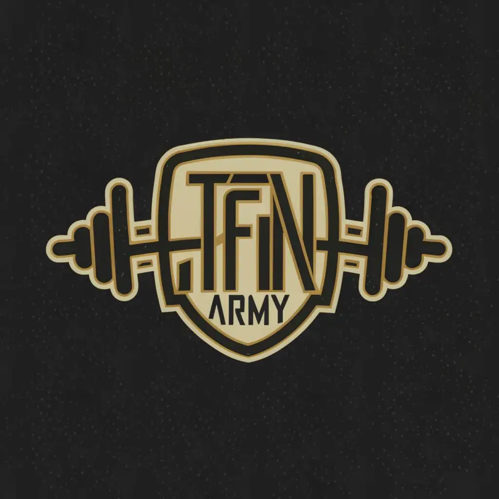 a logo design,with the text "TFN ARMY", main symbol:STRENGTH,Moderate,be used in Sports Fitness industry,clear background